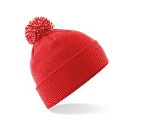 Beechfield BF450B - Children's hat with pompom Bright Red / Off White