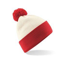 Beechfield BF451 - Two-tone snowstar® beanie Off White / Bright Red