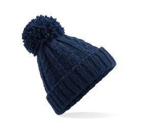 Beechfield BF480 - CABLE KNIT MELANGE BEANIE Navy