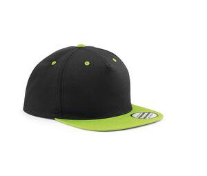 Beechfield BF610C - 5-sided cap with contrasting visor Black/ Lime Green