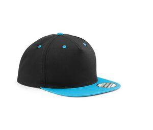 Beechfield BF610C - 5-sided cap with contrasting visor Black/ Surf Blue
