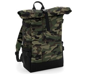 BAG BASE BG858 - Sac à dos coloré avec rabat enroulable Jungle Camo/ Black