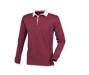 FRONT ROW FR104 - Polo de rugby manches longues Deep Burgundy