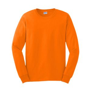 Gildan GN186 - Ultra Cotton Adult Long Sleeve T-Shirt Safety Orange