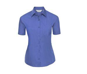 Russell Collection JZ35F - Poplin skjorta för kvinnor Corporate Blue