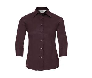 Russell Collection JZ46F - Ladies' 3/4 Sleeve Fitted Shirt Port / Plum