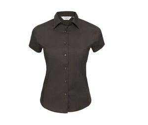 Russell Collection JZ47F - Damen Fitted Bluse Chocolate