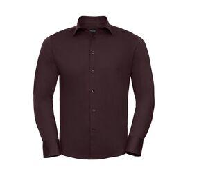 Russell Collection JZ946 - Men's Long Sleeve Fitted Shirt Port / Plum
