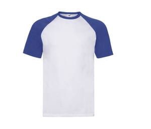 Fruit of the Loom SC237 - T-shirt Baseball White / Royal Blue