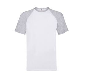 Fruit of the Loom SC237 - Baseball T-Shirt White / Heather Grey