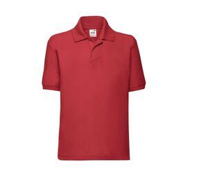 Fruit of the Loom SC3417 - Children's long-sleeved polo shirt Red