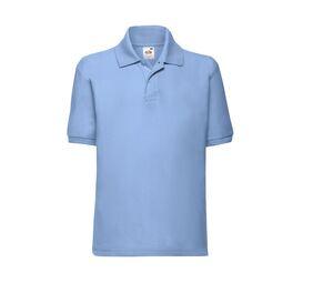 Fruit of the Loom SC3417 - Children's long-sleeved polo shirt Sky Blue