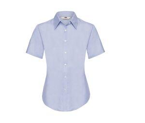 Fruit of the Loom SC406 - Lady Fit Oxford Shirt Short Sleeves (65-000-0) Blue Oxford