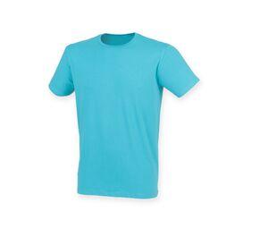 Skinnifit SF121 - Camiseta Hombre Algodón estiramiento Surf Blue