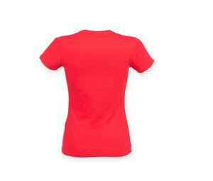 Skinnifit SK121 - Camiseta Mujer Algodón estiramiento Bright Red