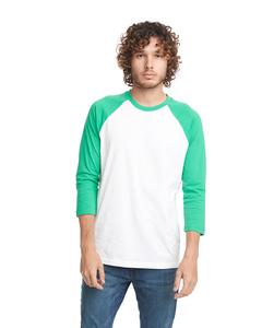 Next Level 6251 - Unisex CVC 3/4 Sleeve Raglan Baseball T-Shirt Kelly Green/Wht