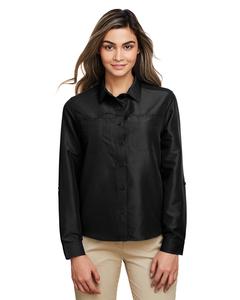 Harriton M580LW - Ladies Key West Long-Sleeve Performance Staff Shirt Noir
