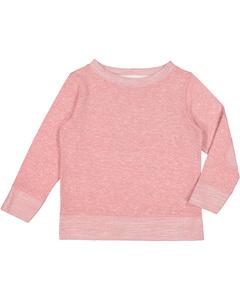 Rabbit Skins RS3379 - Toddler Harborside Melange French Terry Crewneck with Elbow Patches Mauvelous Mlange