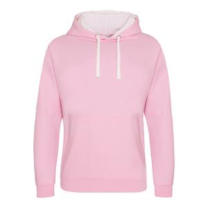 AWDIS JH003 - Contrast Hoodie Baby Pink/Arctic White