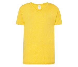 JHK JK401 - T-Shirt mit V-Ausschnitt 160 Mustard Heather