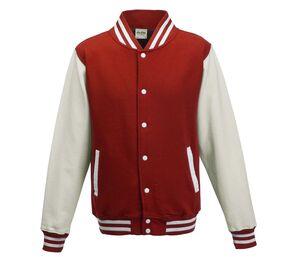 AWDIS JH043 - Baseball-Sweatshirt Fire Red/White