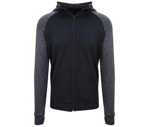 Just Cool JC057 - Contrasting men's sweatshirt Black / Black Slate Melange