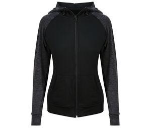 Just Cool JC058 - Women's contrast sweatshirt Black / Black Slate Melange