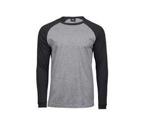 Tee Jays TJ5072 - Long sleeve baseball t-shirt Heather/Black