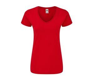 Fruit of the Loom SC155 - Women's v-neck t-shirt Red