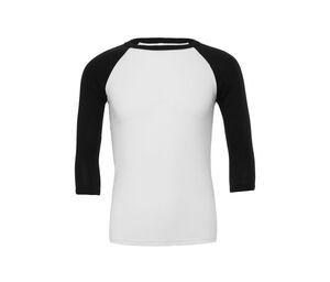 Bella + Canvas BE3200 - Baseball Sleeve T-Shirt White / Black