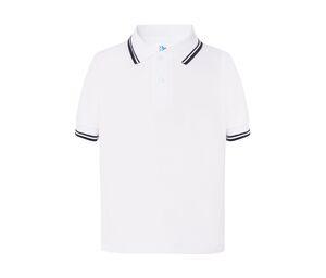 JHK JK205K - Contrasting children's polo shirt White / Navy
