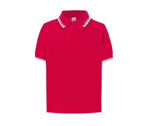 JHK JK205K - Contrasting children's polo shirt Red / White