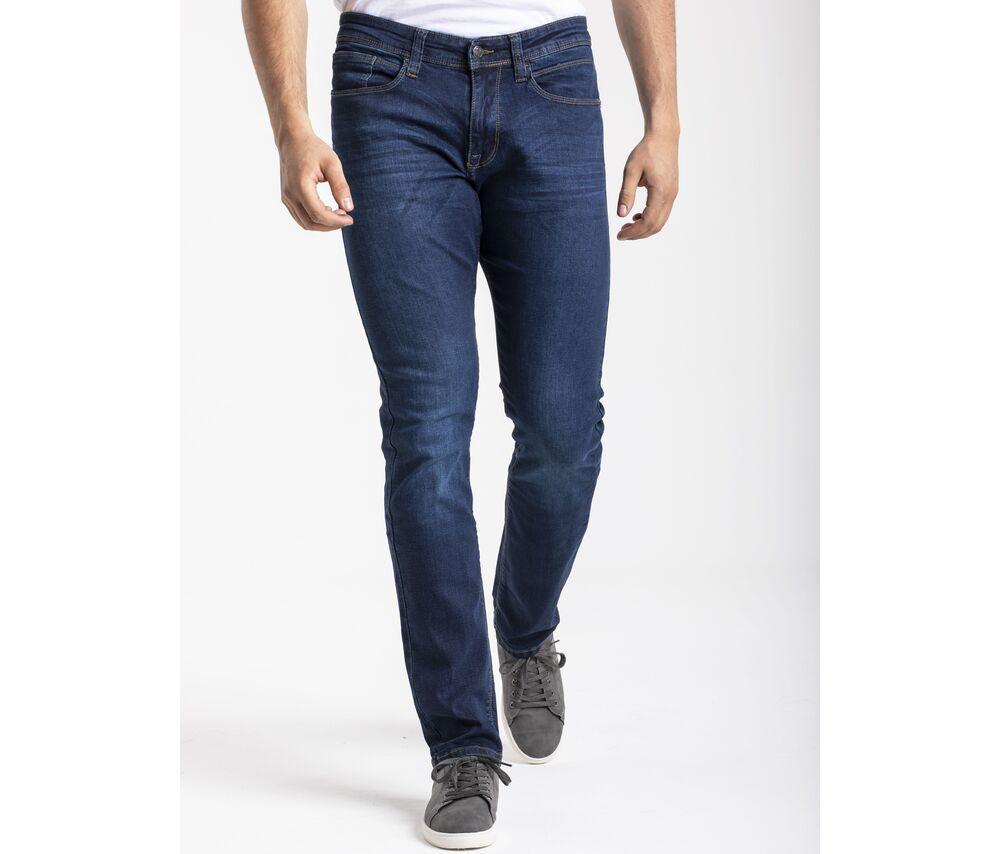 RICA LEWIS RL804 - Jeans masculino slim fit escovado de pedra elástica