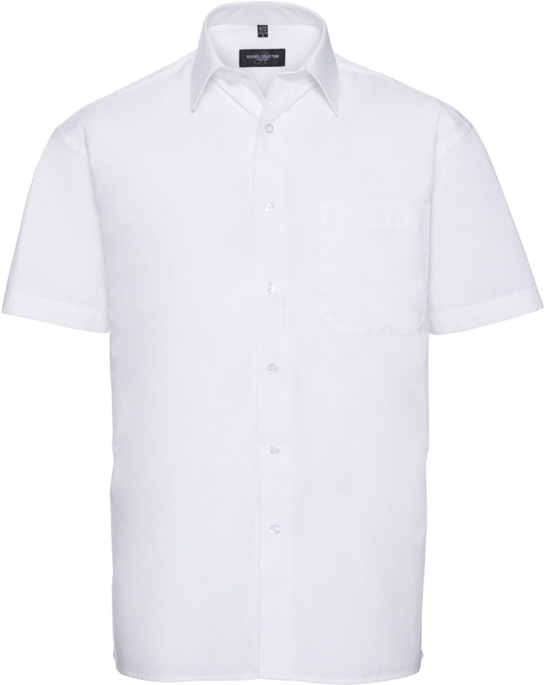 Russell Collection R937M - Poplin Easy Care Pure Cotton Short Sleeve Shirt Mens