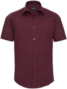 Russell Collection R947M - Easy Care Fitted Short Sleeve Shirt Mens Port