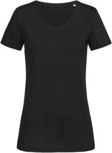 Stedman ST9510 - Sharon Slub V-Neck T-Shirt Black Opal
