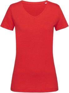 Stedman ST9510 - Sharon Slub V-Neck T-Shirt Crimson Red