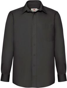 Fruit Of The Loom F65118 - Mens Long Sleeve Poplin Shirt Black
