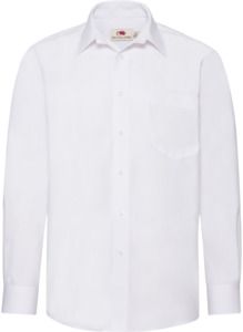 Fruit Of The Loom F65118 - Mens Long Sleeve Poplin Shirt White