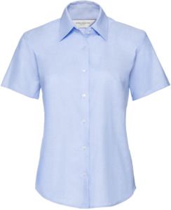 Russell Collection R933F - Ladies Oxford Short Sleeve Shirt 135gm Oxford Blue