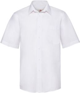 Fruit Of The Loom F65116 - Mens Short Sleeve Poplin Shirt White