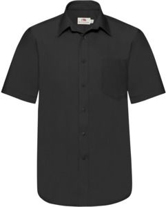 Fruit Of The Loom F65116 - Mens Short Sleeve Poplin Shirt Black