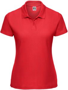 Russell R539F - Classic PolyCotton Ladies Polo 215gm Bright Red