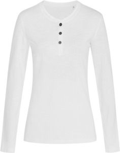Stedman ST9580 - Sharon Slub Henley Long Sleeve Ladies White