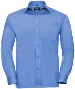 Russell Collection R934M - Mens Poplin Shirts Long Sleeve 110gm Corporate Blue