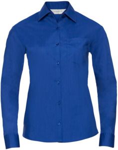 Russell Collection R934F - Ladies Poplin Shirts Long Sleeve 110gm Bright Royal