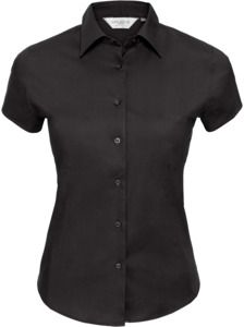 Russell Collection R947F - Easy Care Fitted Short Sleeve Shirt Ladies Black