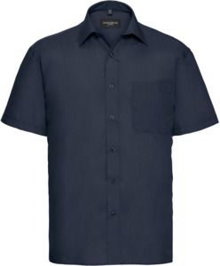 Russell Collection R935M - Mens Poplin Shirts Short Sleeve 110gm French Navy