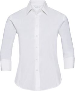 Russell Collection R946F - Easy Care Fitted 3/4 Sleeve Shirt Ladies White