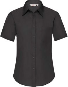 Fruit Of The Loom F65014 - Ladies Short Sleeve Poplin Shirt Black